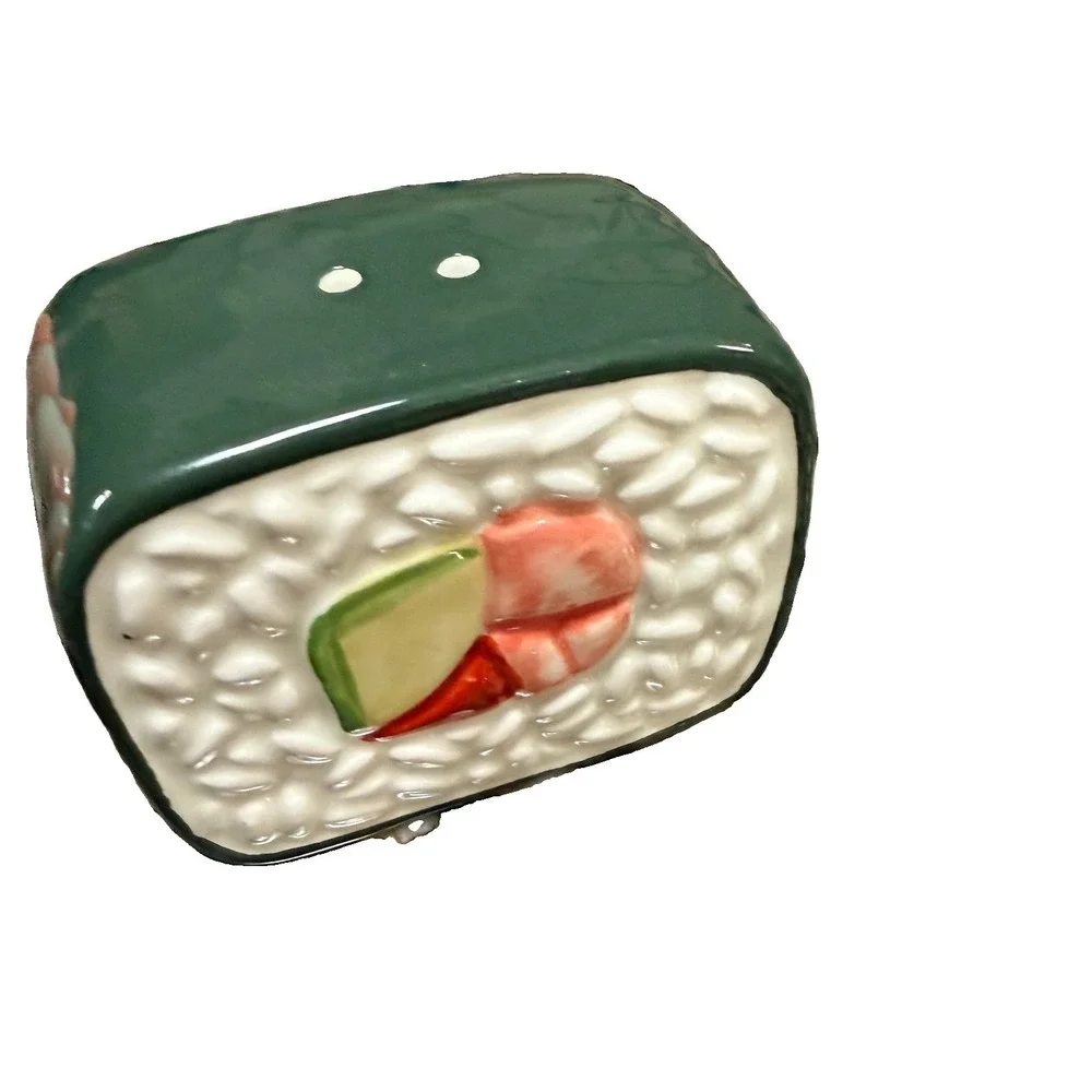 Ashland Sushi Salt & Pepper Shakers Shrimp Sushi Roll Ceramic NIB